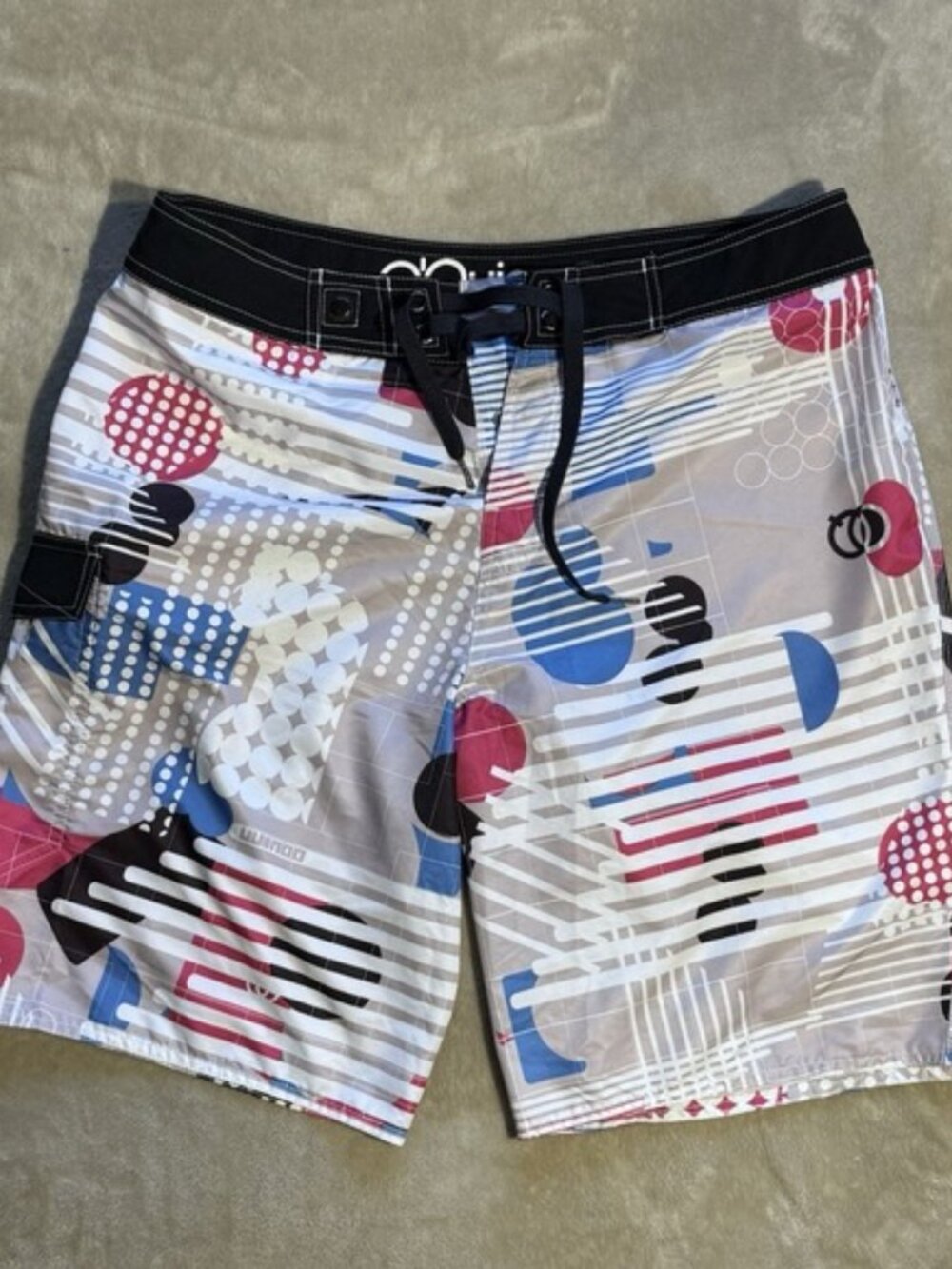 O Quinn Shorts Mens 33 Swim Trunks‎ Multi Color Board Pocket Surf OQ Pool